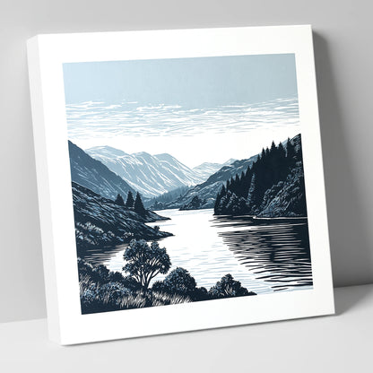 Navy Fells Over Slate Lake lake district lake canvas wall art