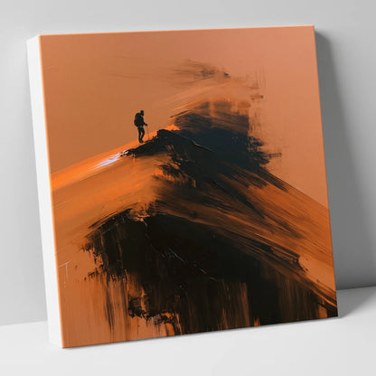 Silhouette on Striding Edge Helvellyn lake district walking canvas wall art