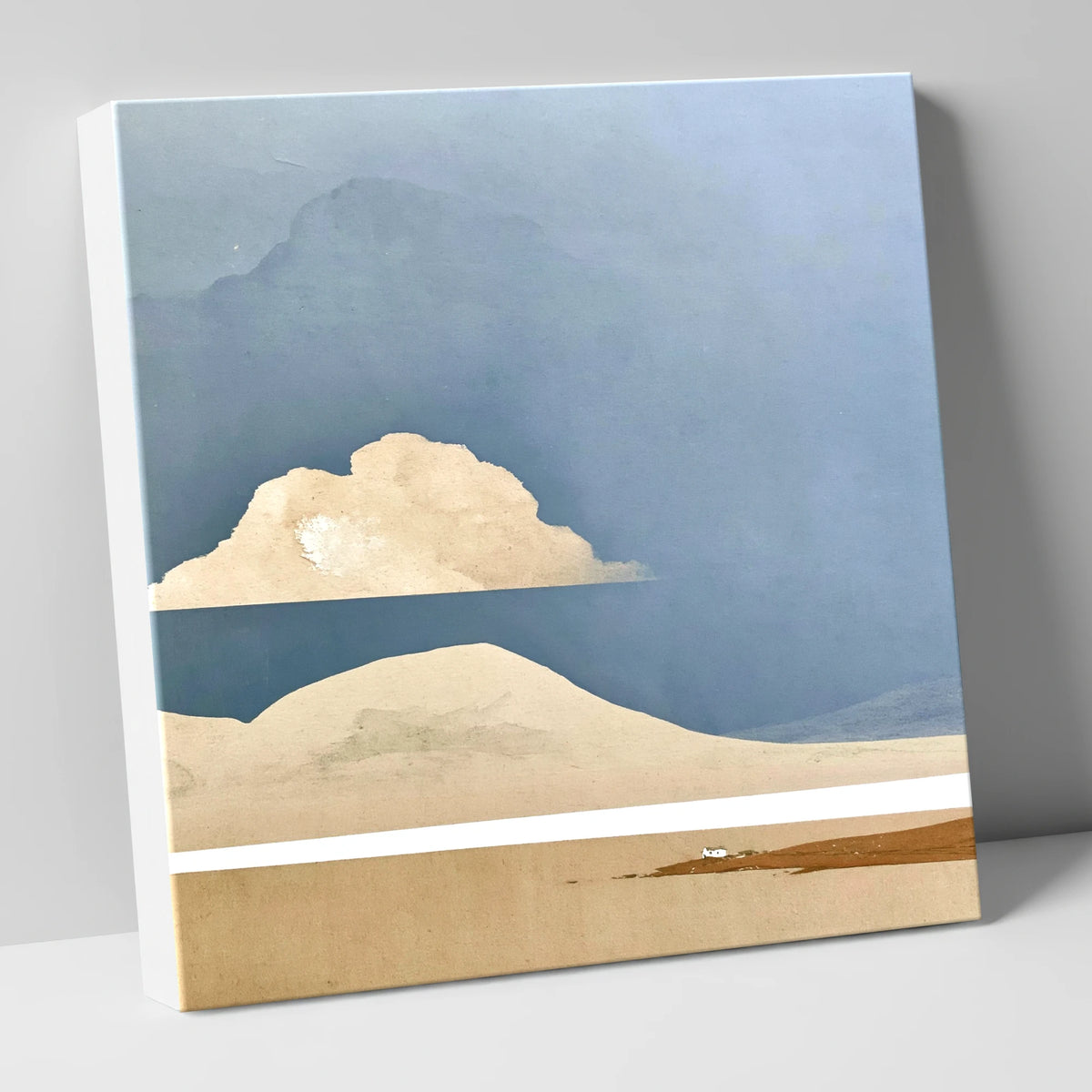 Isolated Farmhouse Beneath Blue Fells lake district sky canvas wall art