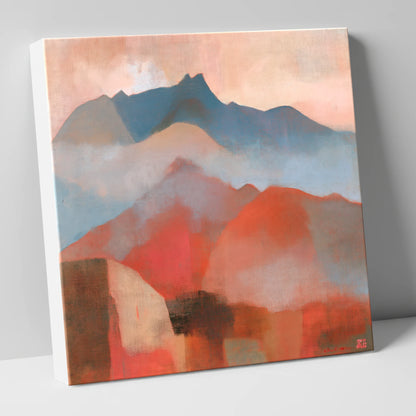 Terracotta and Slate Mountain Ridge lake district fell canvas wall art