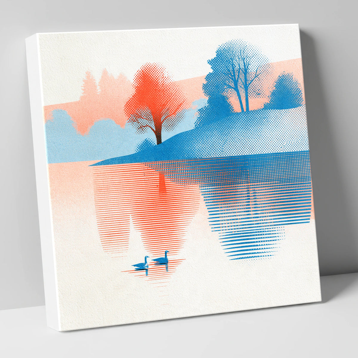 Still Lake at Coral Dawn lake district lake canvas wall art