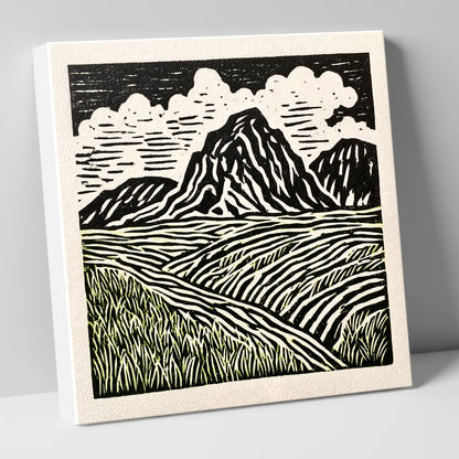 Scafell Pike Graphic Landscape lake district fell canvas wall art