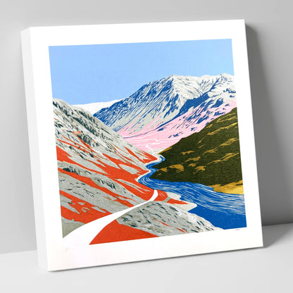 Bold Kirkstone Pass Mountain Road lake district valley canvas wall art