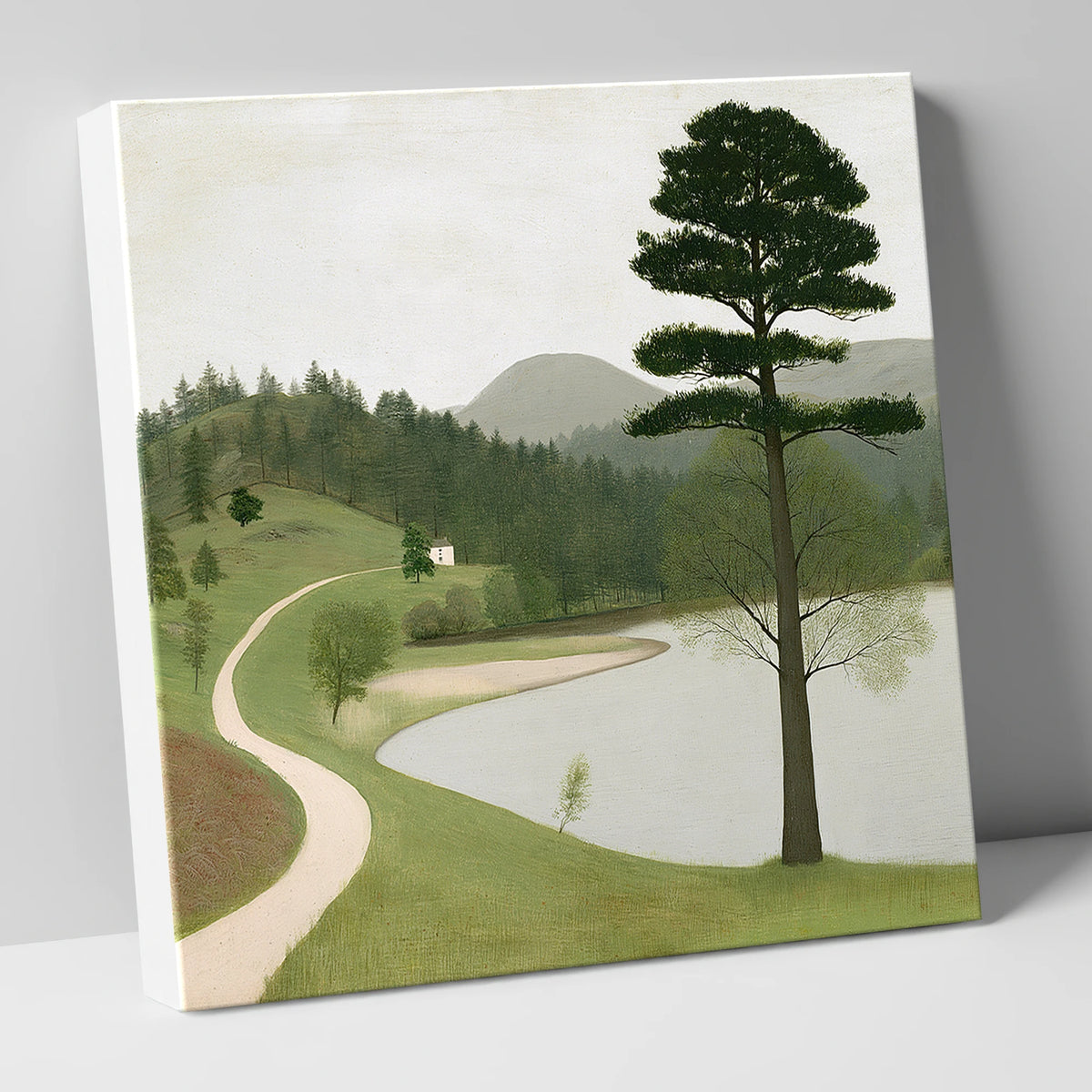 Tall Pine at Tarn Hows lake district lake canvas wall art