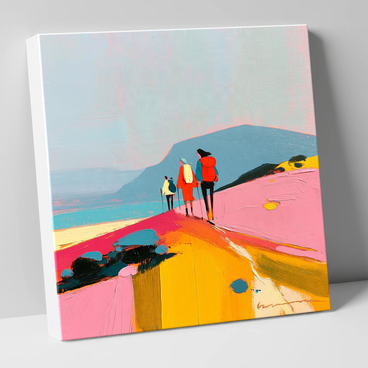 Bright Fell Ridge Walkers lake district fell canvas wall art