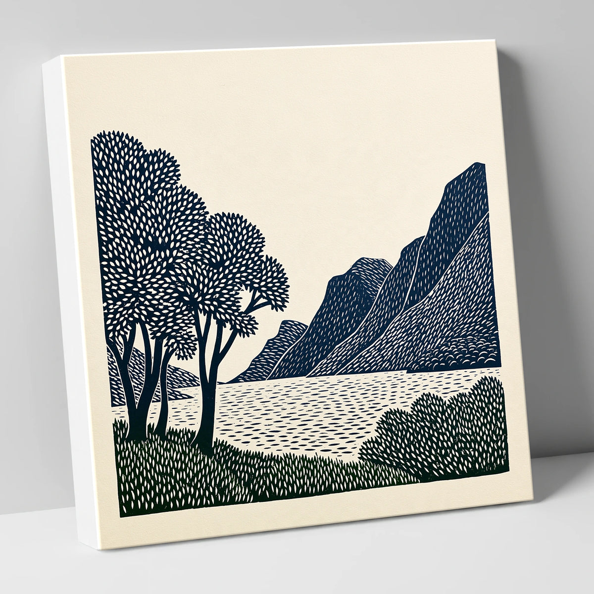 Navy Fells at Crummock Water lake district lake canvas wall art