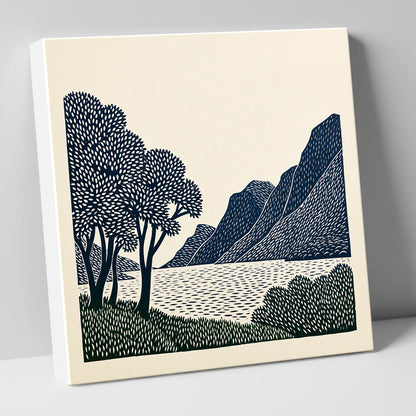 Navy Fells at Crummock Water lake district lake canvas wall art