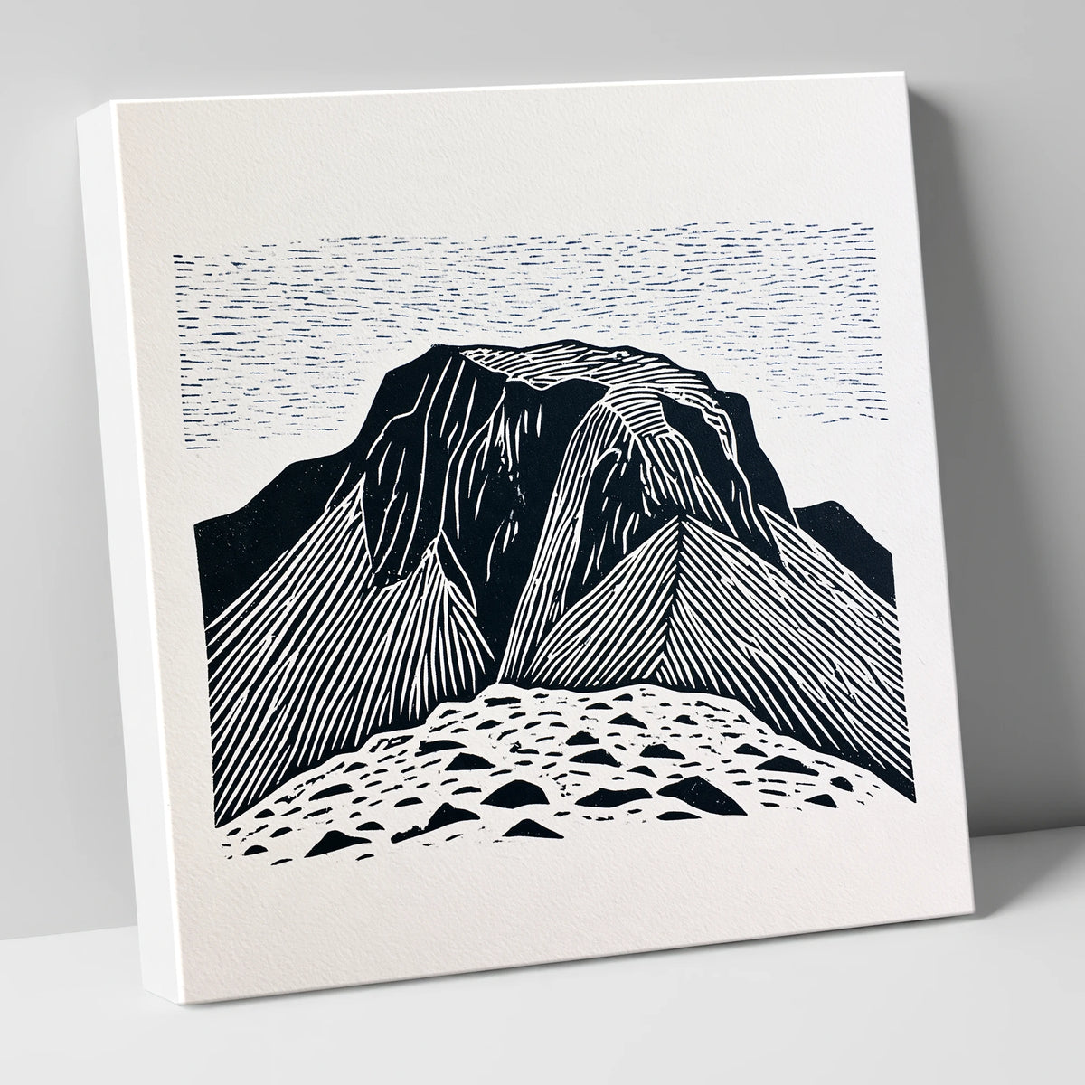 Great Gable Monochrome Graphic lake district fell canvas wall art
