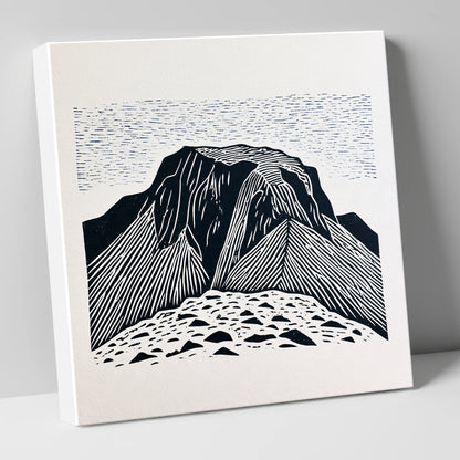 Great Gable Monochrome Graphic lake district fell canvas wall art