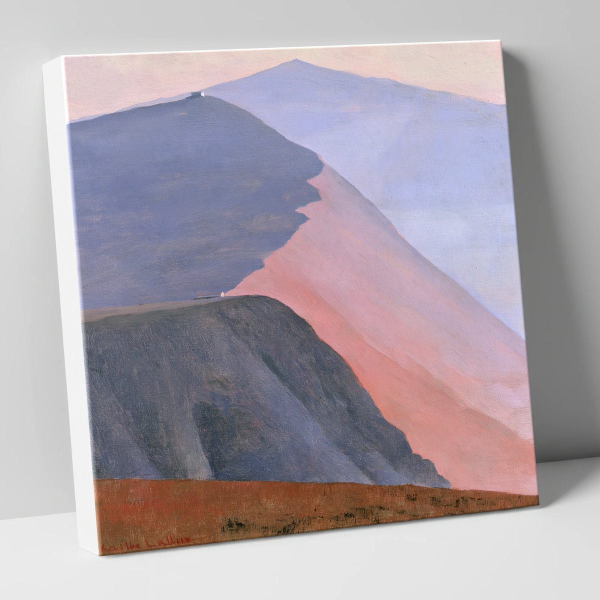 Mountain Summit in Pink Light lake district fell canvas wall art