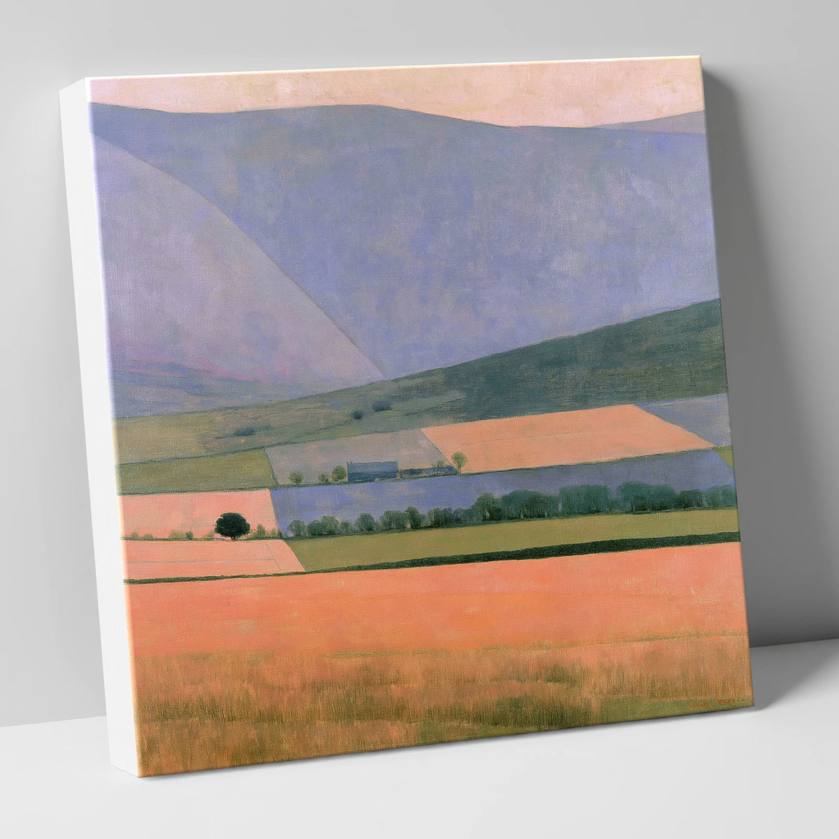 Lavender Fells Over Dale Fields lake district valley canvas wall art