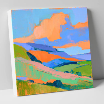 Orange Clouds Over Rolling Fells lake district fell canvas wall art