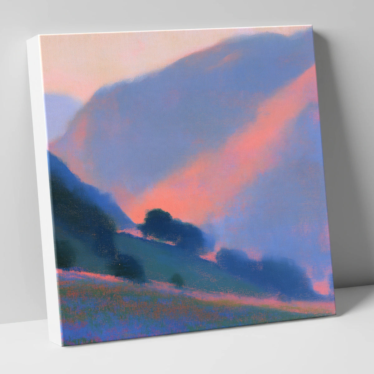 Rose Light Between the Fells lake district valley canvas wall art
