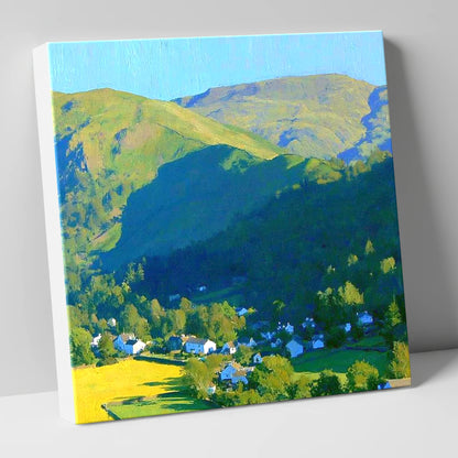 Sunlight on Silver How Ridge lake district fell canvas wall art