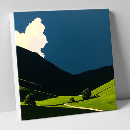 Rolling Fells Under Dramatic Cloud lake district fell canvas wall art