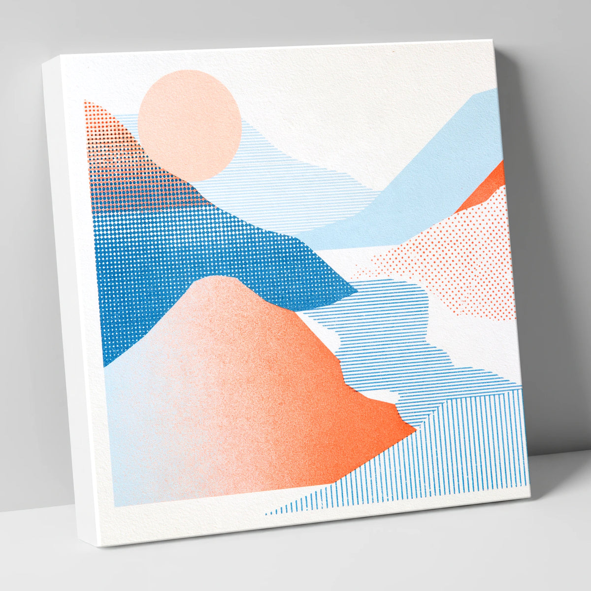 Graphic Eskdale Valley in Coral lake district valley canvas wall art