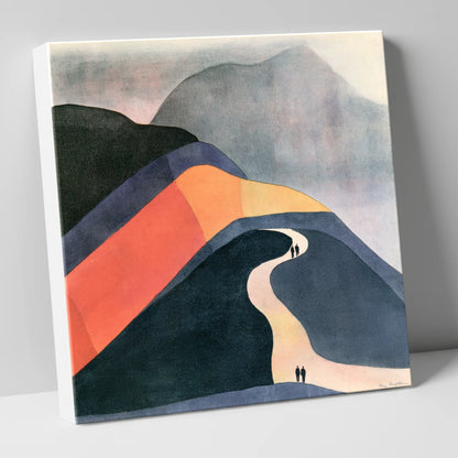 Bold Fell Path With Walkers lake district walking canvas wall art