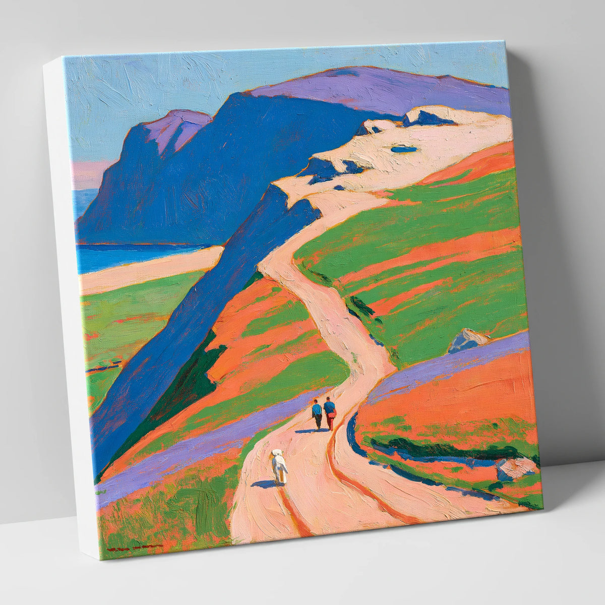 Vibrant Helvellyn Dog Walk gifts for dog walkers canvas wall art