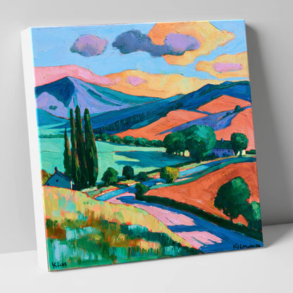 Vivid Golden Light on the Fells lake district sky canvas wall art