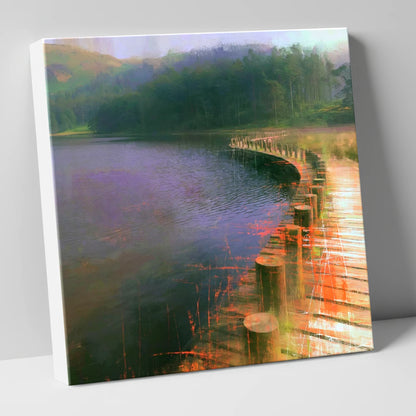 Tarn Hows Curving Boardwalk lake district lake canvas wall art