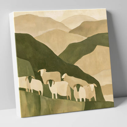 Herdwick Flock on Earthy Fells lake district wildlife canvas wall art