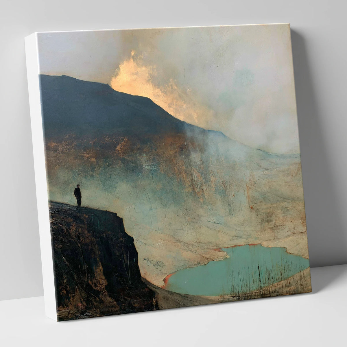 Helvellyn Walker in Golden Mist lake district fell canvas wall art