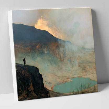 Helvellyn Walker in Golden Mist lake district fell canvas wall art