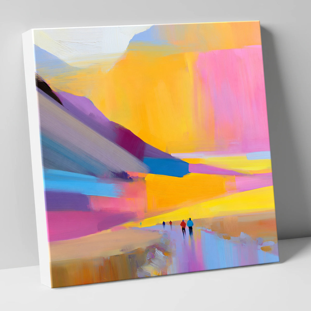 Vibrant Sunset Fell Walkers lake district walking canvas wall art
