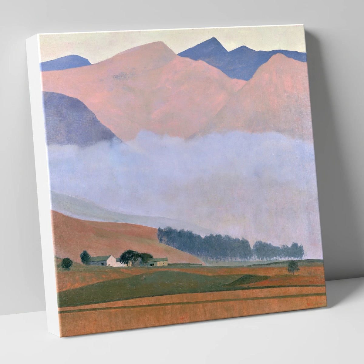 Pink Fells Above Valley Cloud lake district fell canvas wall art