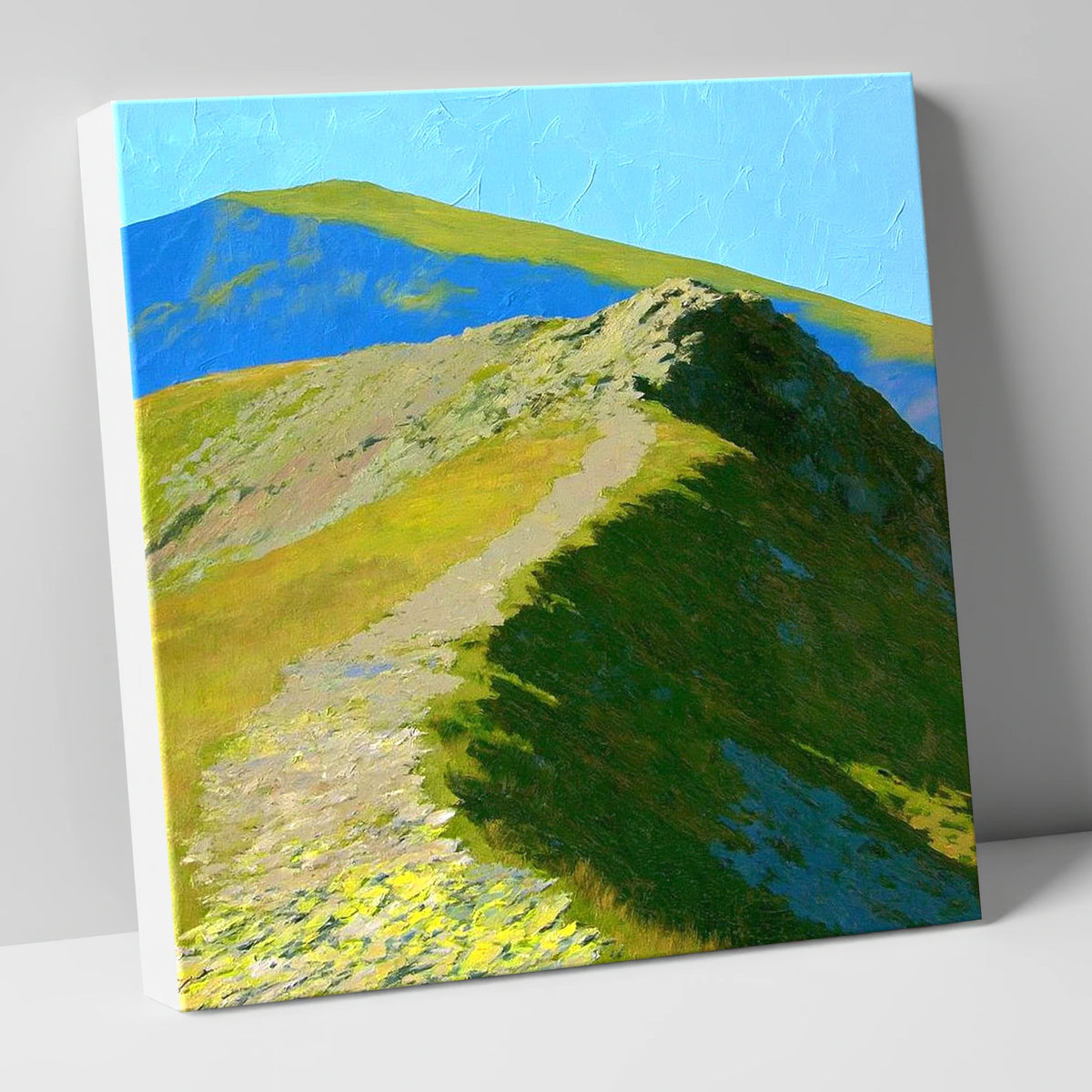 Sunlit Ridge on Place Fell lake district fell canvas wall art