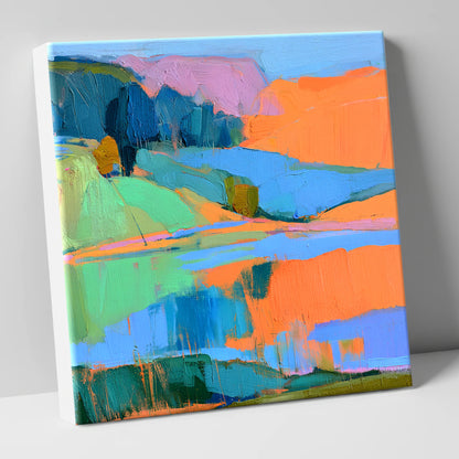 Vibrant Calm Lake Reflections lake district lake canvas wall art
