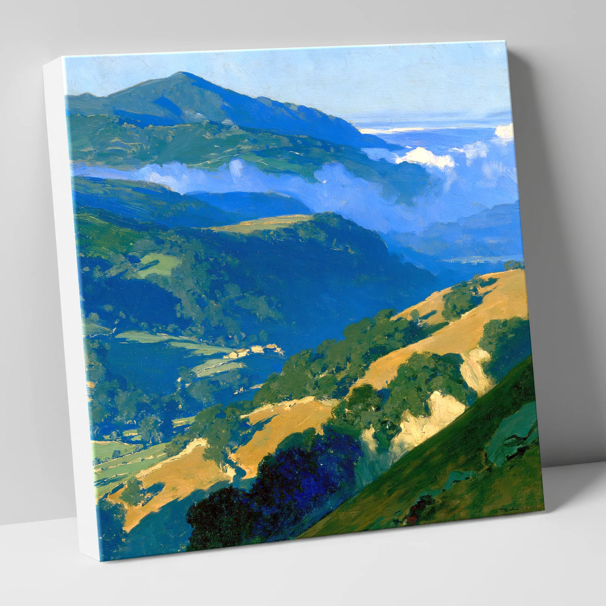 Sunlit Fells and Valley Mist lake district sky canvas wall art