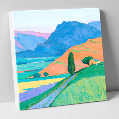 Golden Evening Light on Fells lake district sky canvas wall art