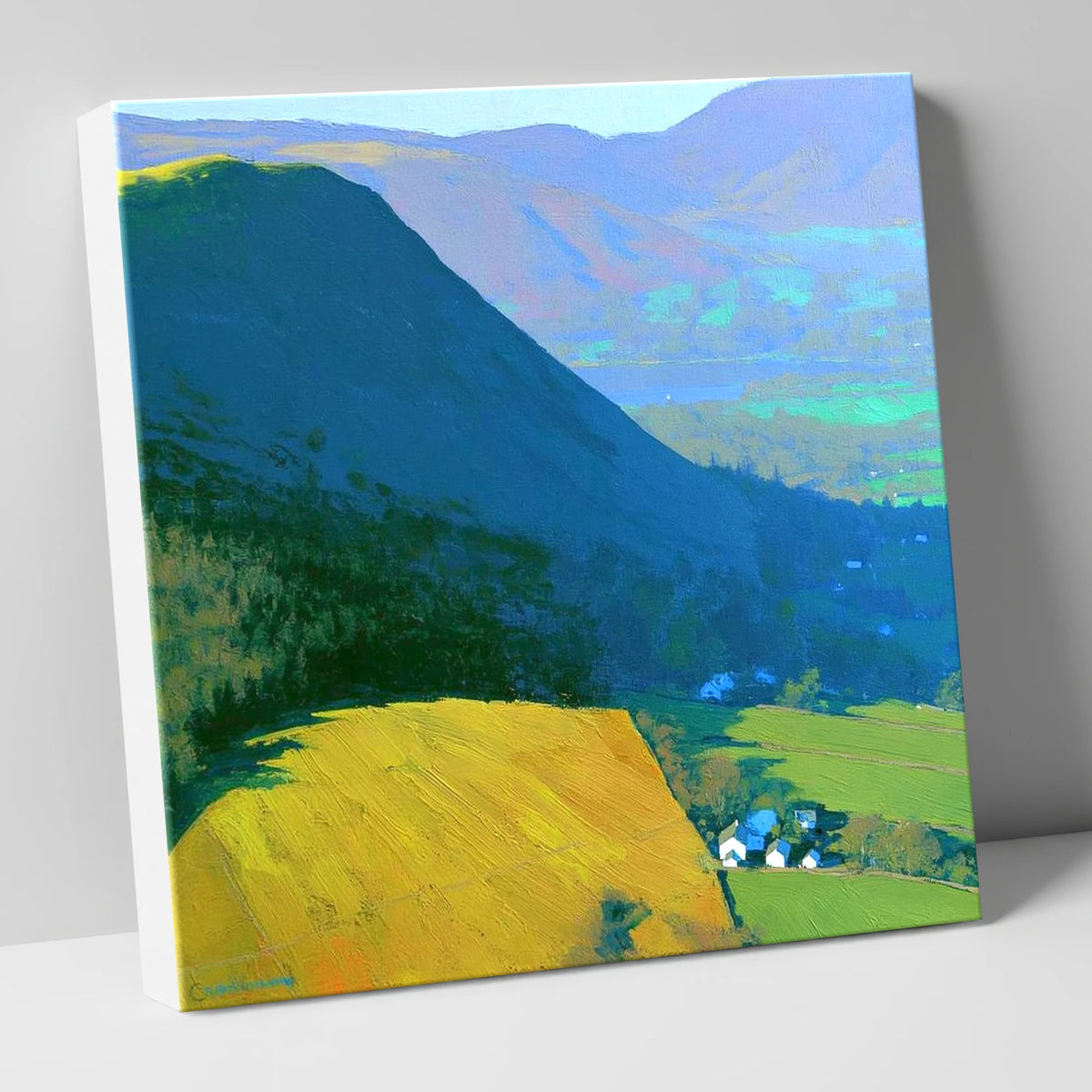 Vibrant Sunlight on Dodd Fell lake district fell canvas wall art