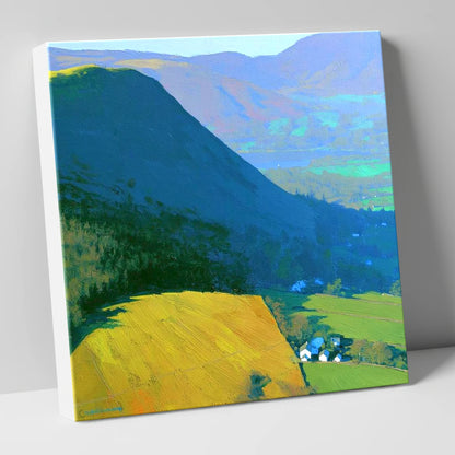 Vibrant Sunlight on Dodd Fell lake district fell canvas wall art
