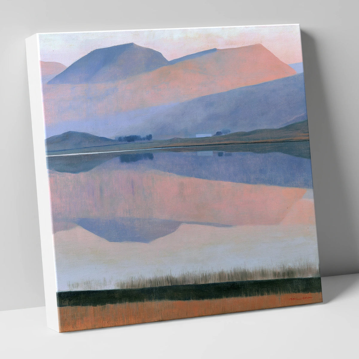 Pastel Fells and Lake Reflection lake district lake canvas wall art