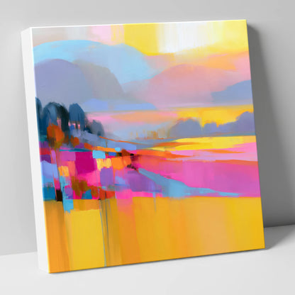 Magenta and Gold Valley Mist lake district sky canvas wall art
