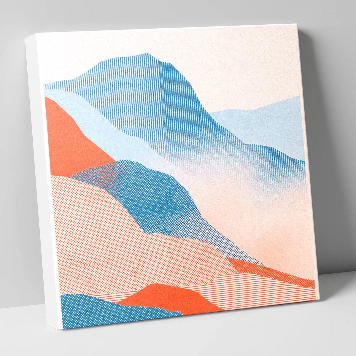 Great Langdale in Blue and Coral lake district valley canvas wall art
