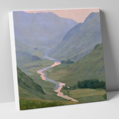Winding River Valley at Dusk lake district waterfall canvas wall art