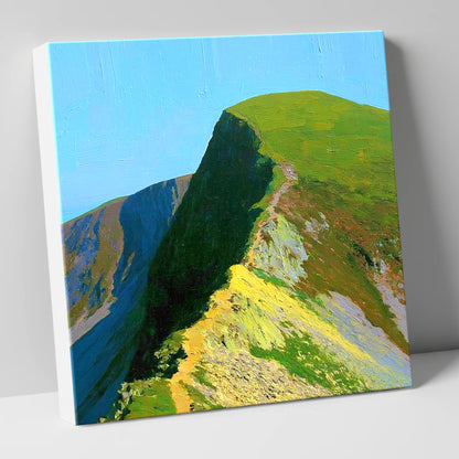 Sunlit Crag Hill Ridge Path lake district fell canvas wall art