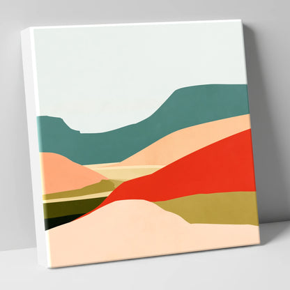 Abstract Dale Patchwork Fields lake district valley canvas wall art