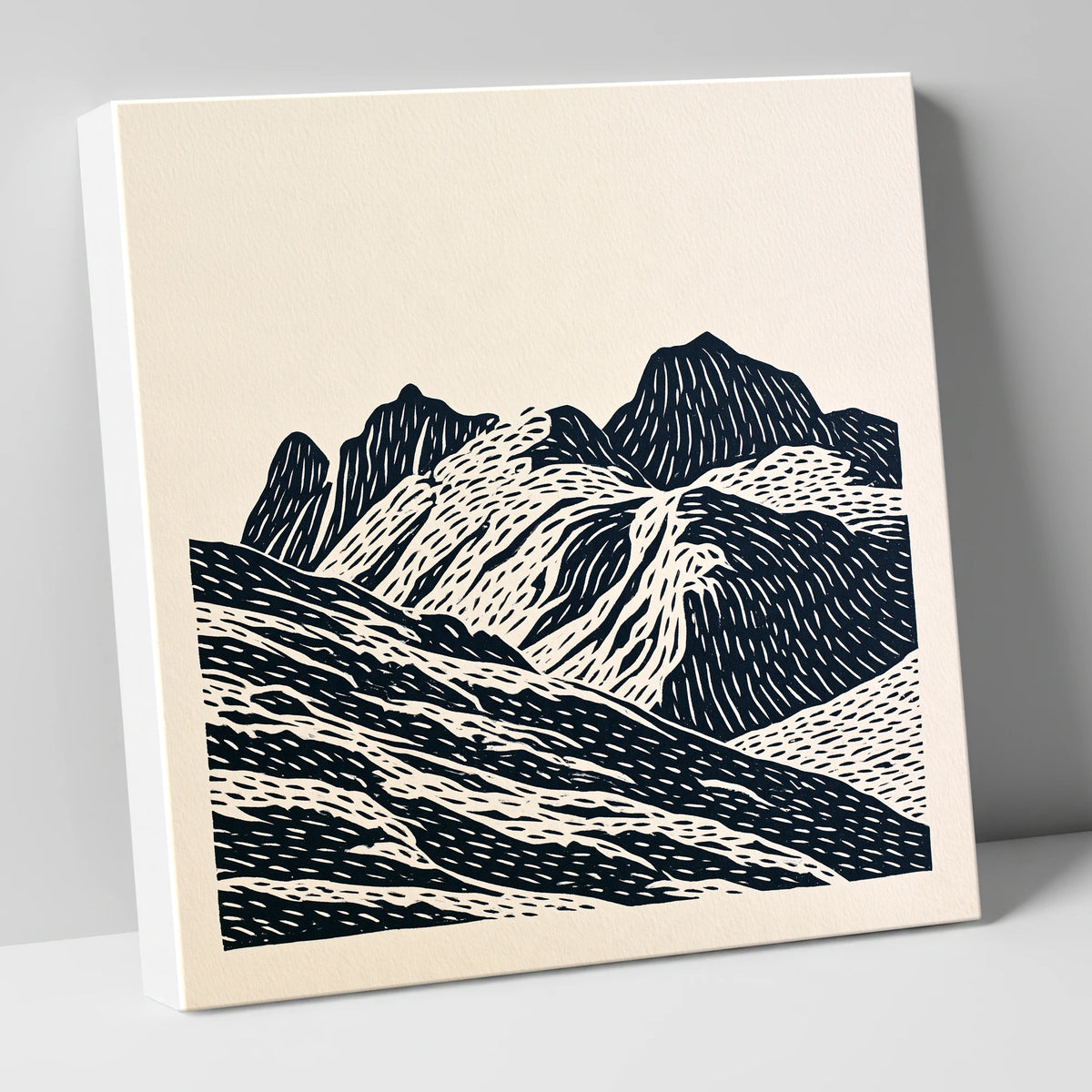 Bold Langdale Pikes Silhouette lake district fell canvas wall art