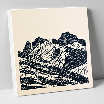 Bold Langdale Pikes Silhouette lake district fell canvas wall art