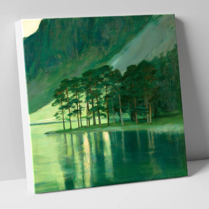 Buttermere Pines in Emerald Light lake district lake canvas wall art