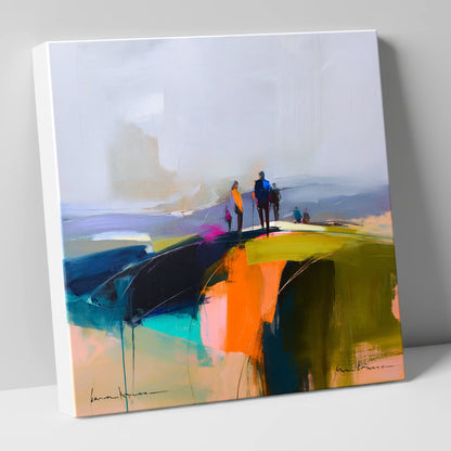 Abstract Fell Top Walkers lake district fell canvas wall art