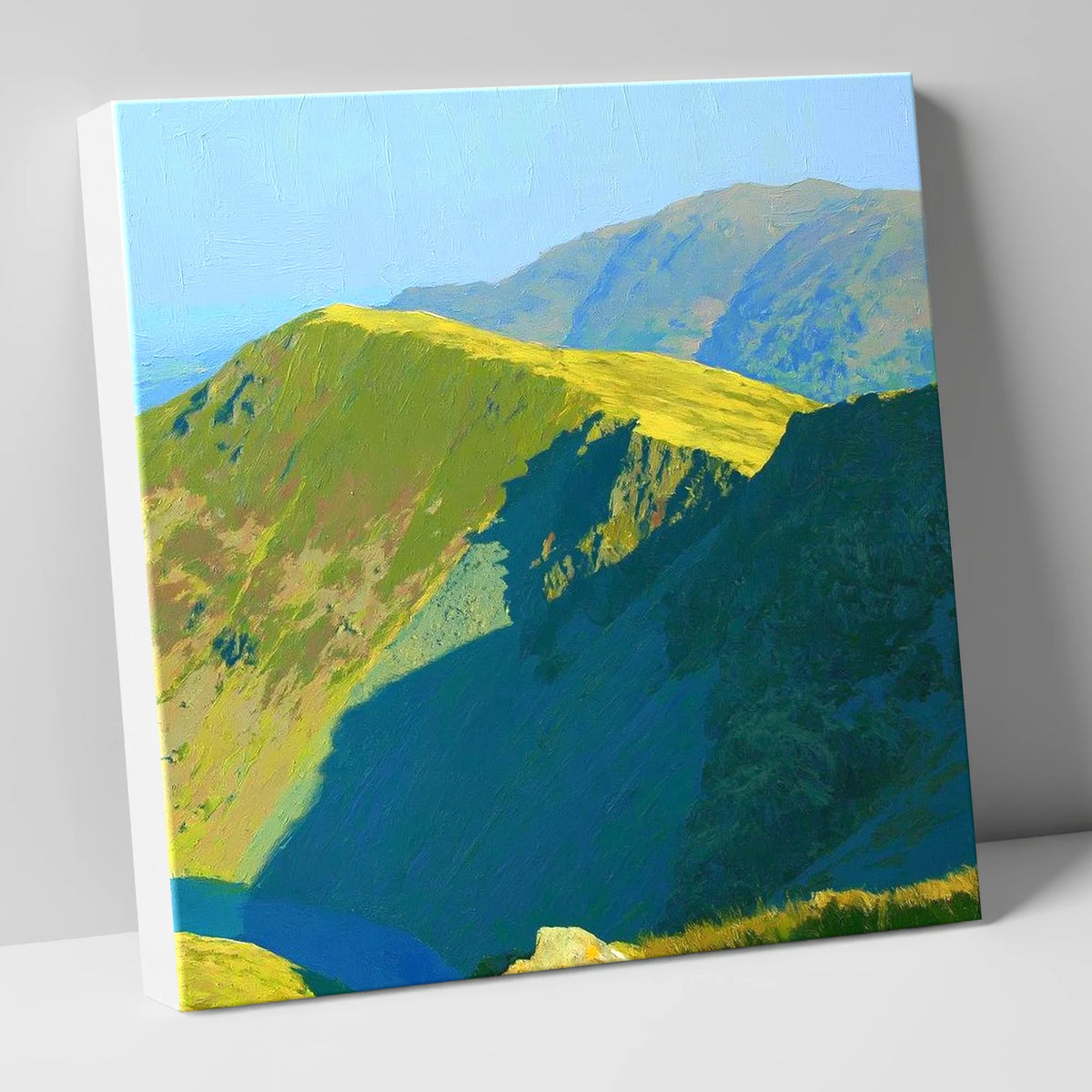 Sunlit Ridge on Middle Dodd lake district fell canvas wall art