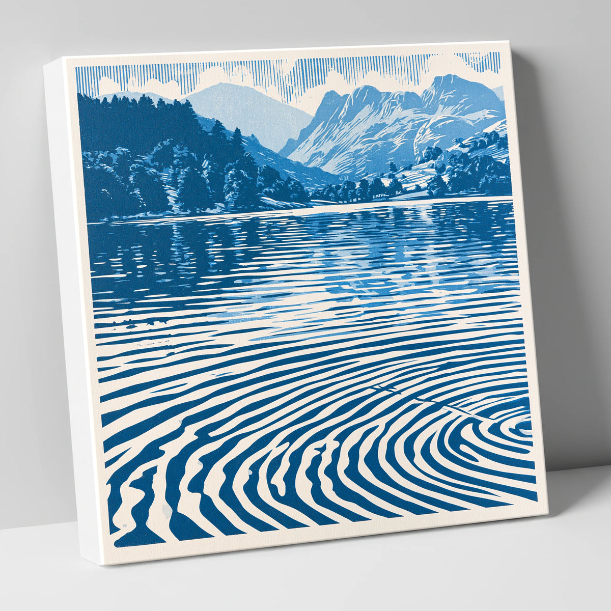 Cobalt Blue Lake at Dawn lake district lake canvas wall art