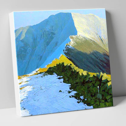 Sunlit Snow on Fairfield Ridge lake district fell canvas wall art