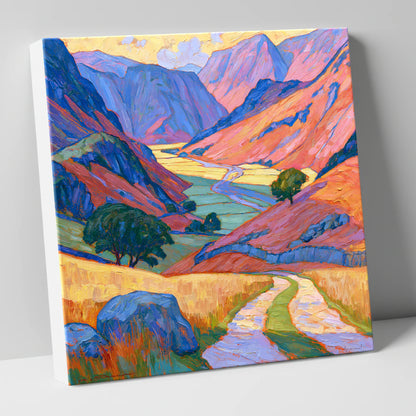 Vibrant Amber Light in the Fell Valley lake district valley canvas wall art