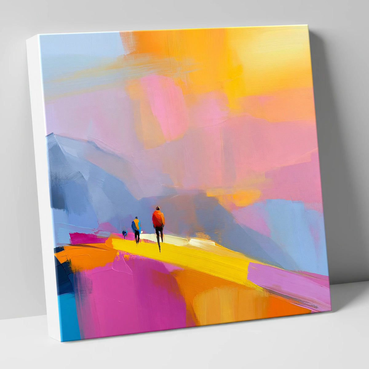 Fell Walkers on Vivid Ridge lake district fell canvas wall art